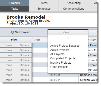 other project list views