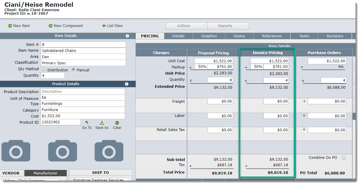 invoice quantity