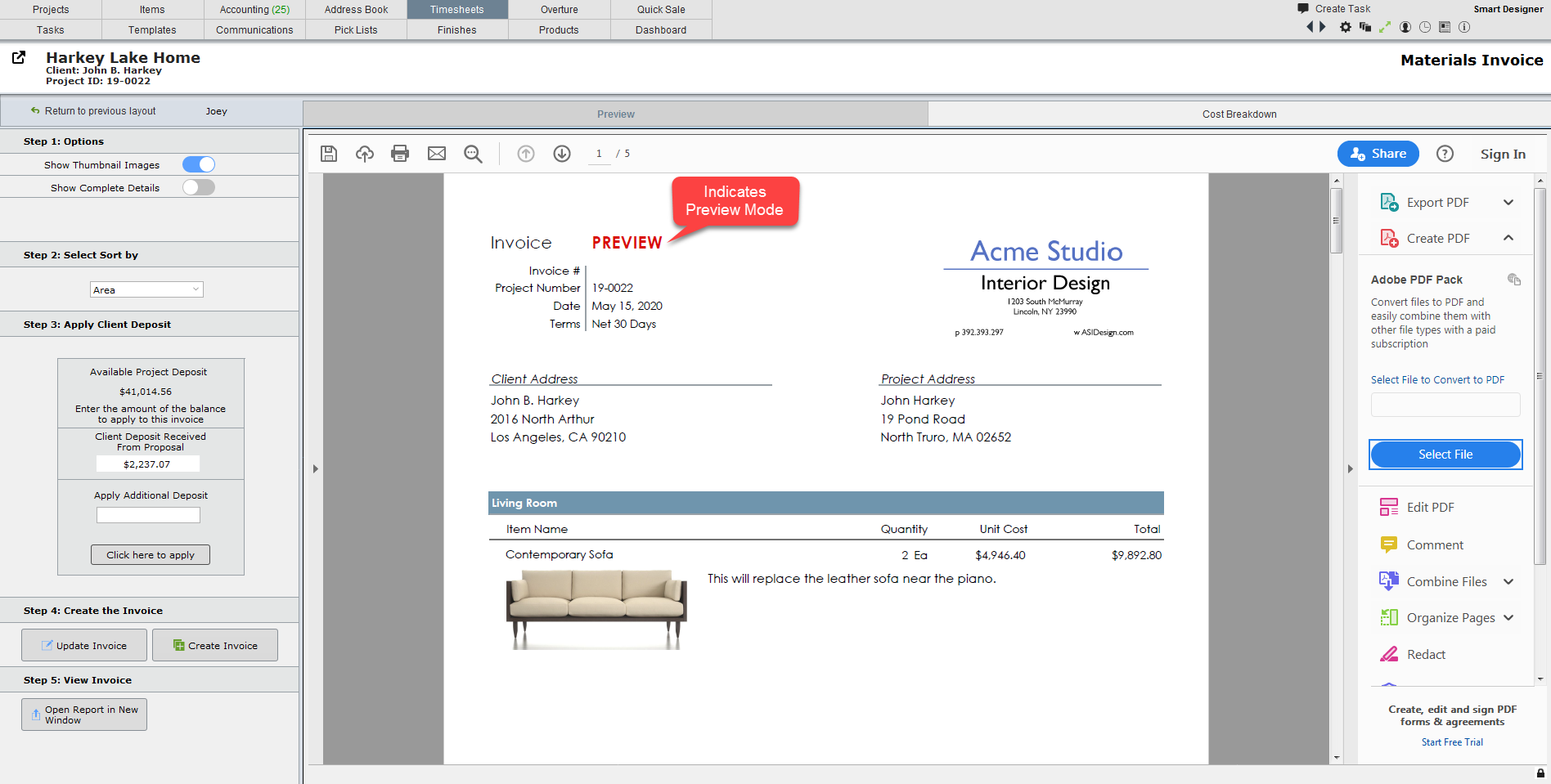 preview invoice