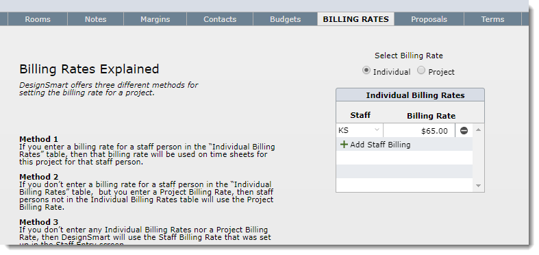 staff billing rate change