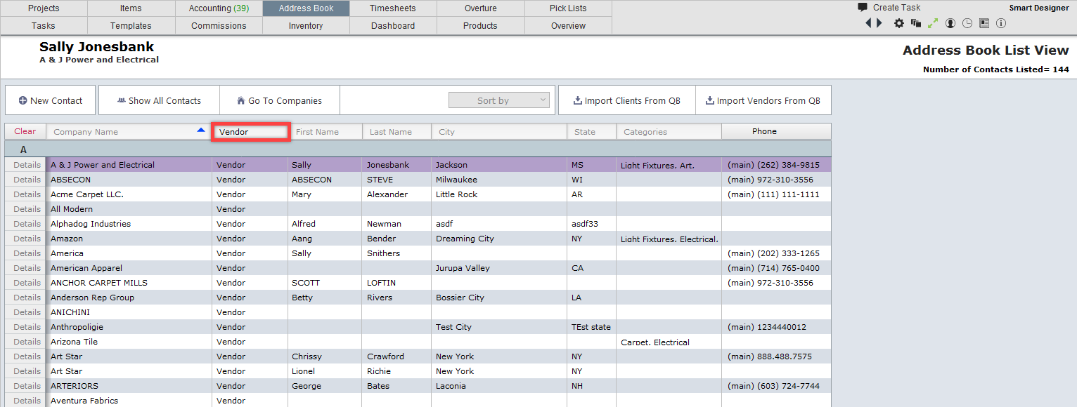 ab filter vendor