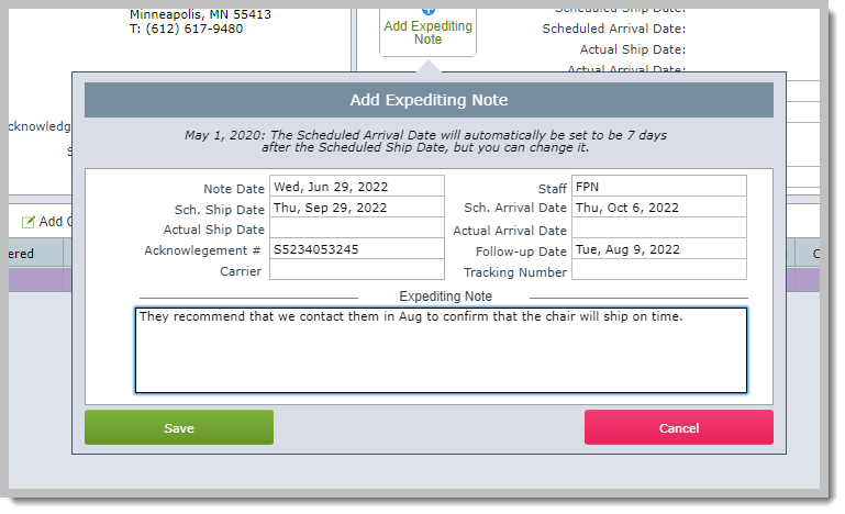 sample expediting